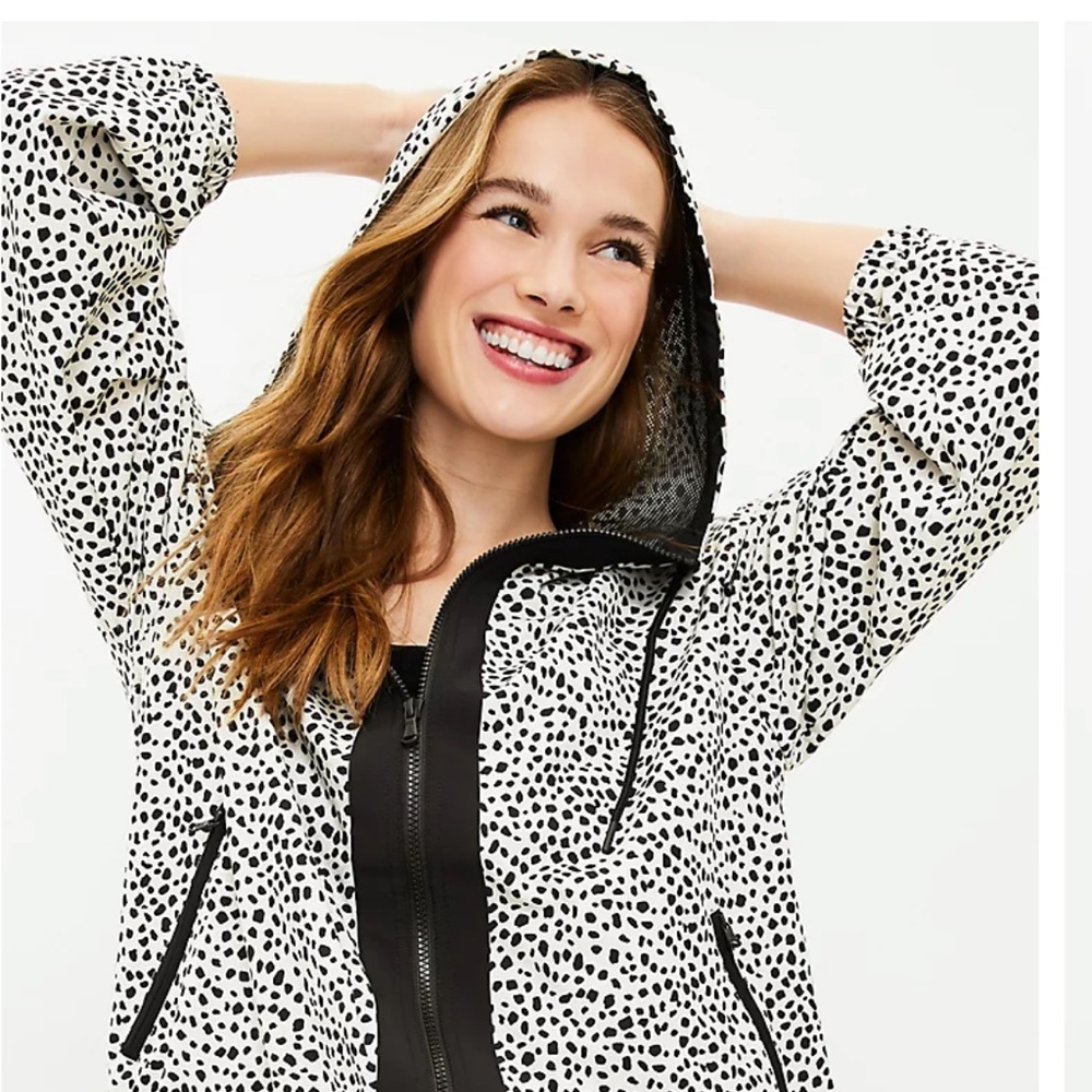 Lou & Grey Leopard Print Wanderweave Windbreaker Jacket